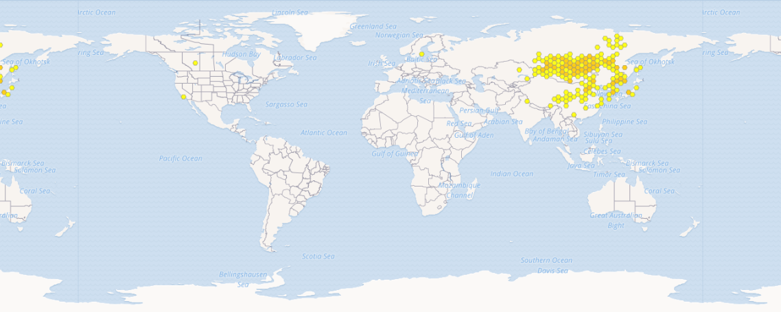 Prodotto da OpenStreetMap per GBIF the Global Biodiversity Information Facility